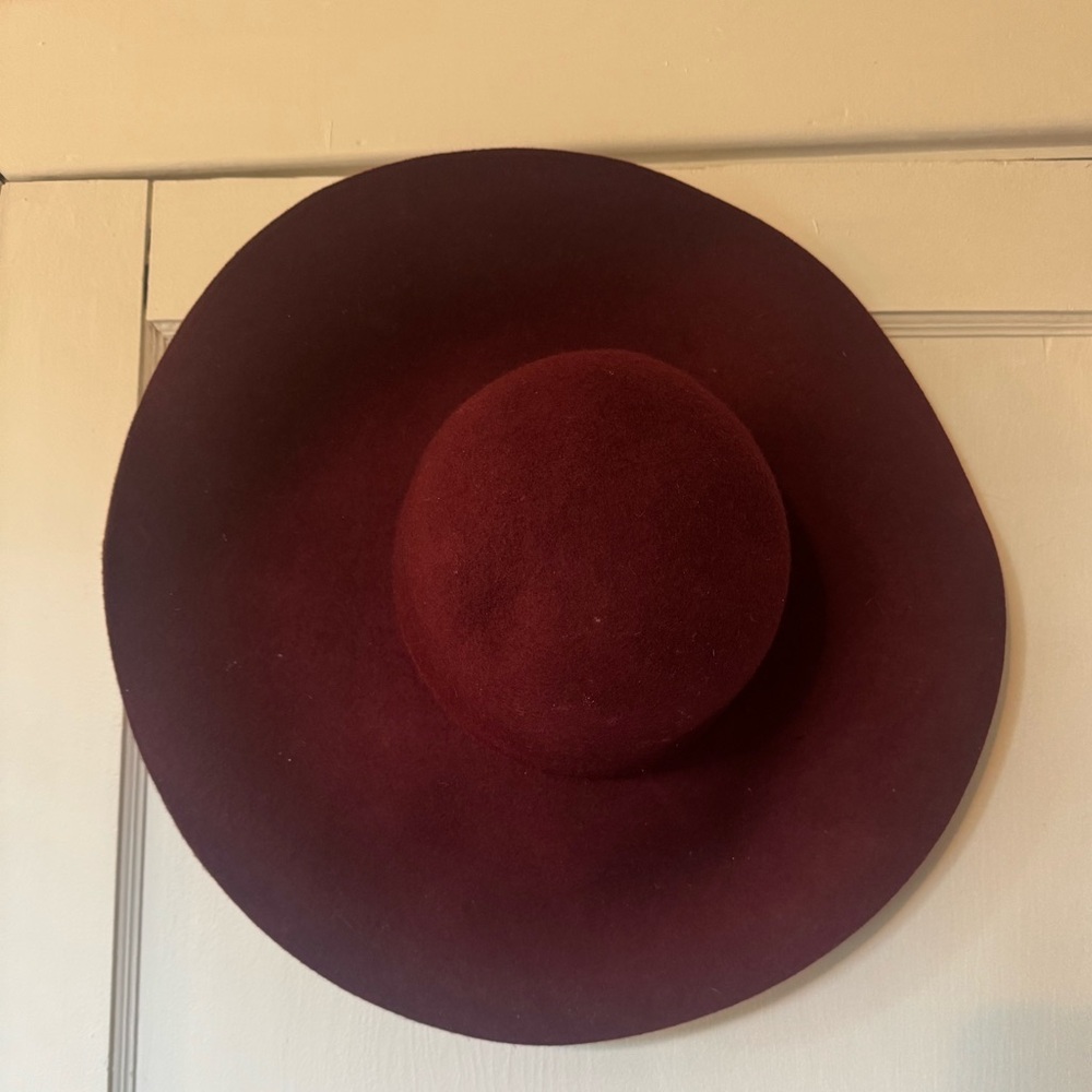 100% Wool Burgundy Hat